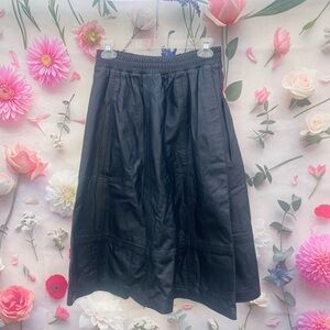 Vintage Northside Black Leather Midi Skirt